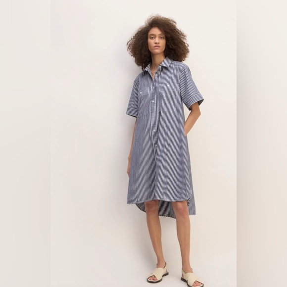 Everlane Dresses & Skirts - EVERLANE daytripper short sleeve blue & white stripe shirt dress oversized small